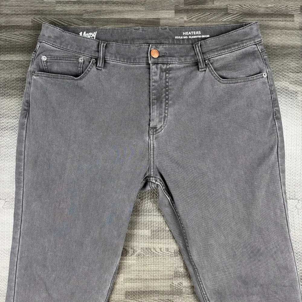 Mugsy Jeans Mens 38x30 Black Heaters Thermo Denim Relaxed Fit Stretch FLX6M-TW